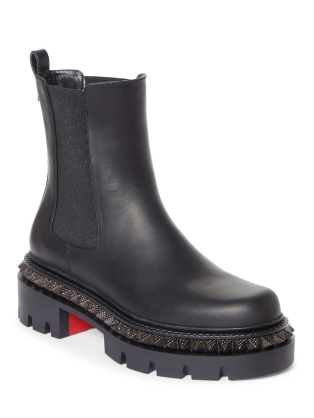 Christian Louboutin st Emilia pyraclou flat Chelsea boot bootie lug sole sz 41